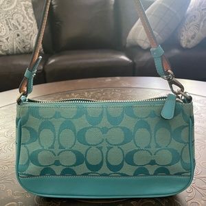 Coach Signature Collection Turquoise Shoulder Bag Small